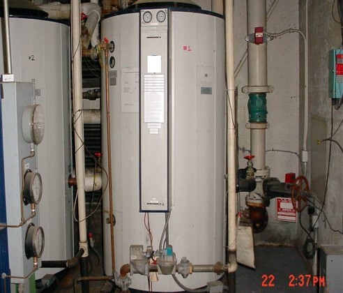 Front view of Storage Hot Water Heater.